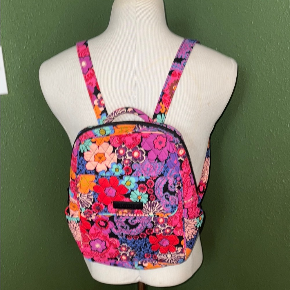 Vera Bradley Pink Floral Backpack with Adjustable Straps